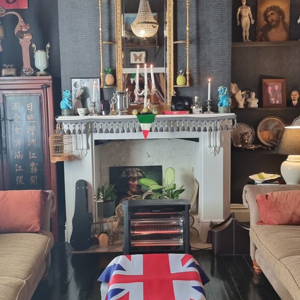 The cosy TV and snug dressed for Queens Birthday celebrations