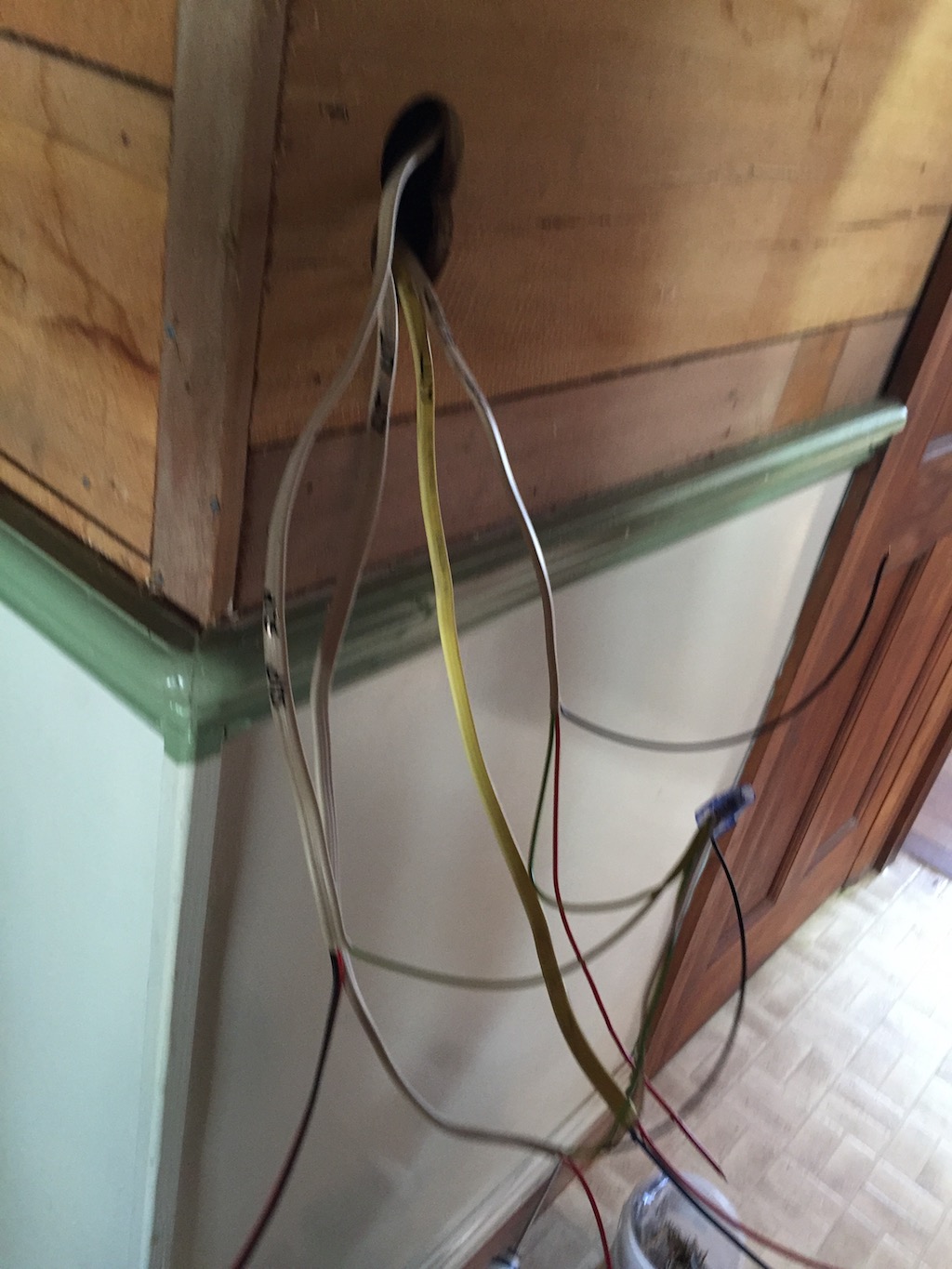 Rewiring the old girl Wires poke out of all places that have never seen them!