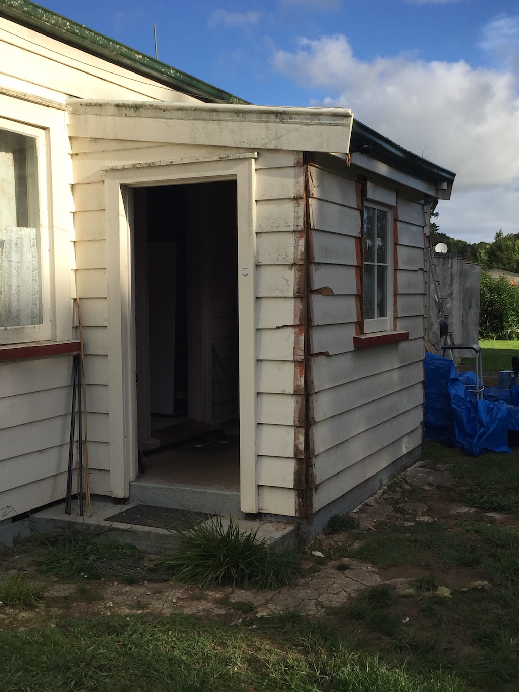 The lean-to about to be demolished The lean-to demolished and turned into the kitchen