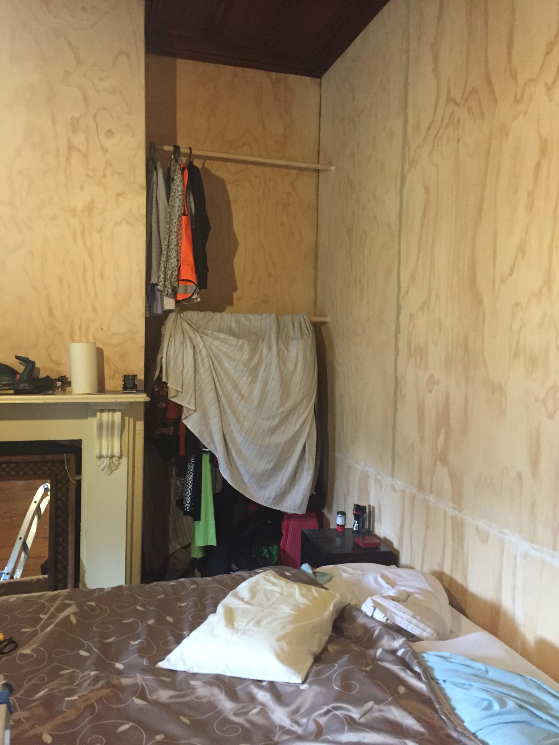 Re lining the walls Lining the walls with caravan ply after insulating