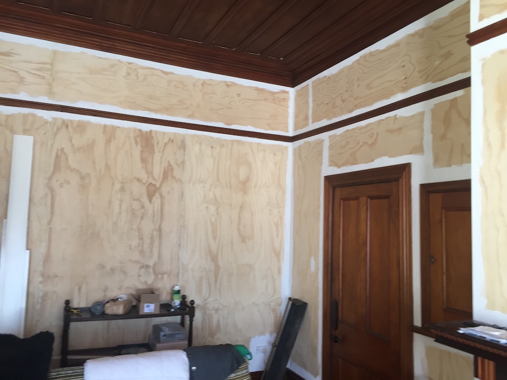 Lining the rooms Sealing and painting the caravan ply lining