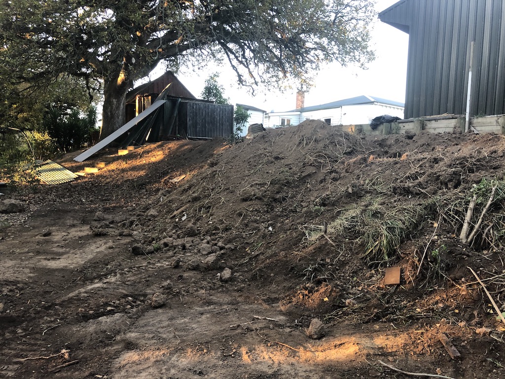 Landscaping the lower gardens Moving lots of dirt around